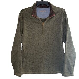 Weatherproof Vintage Mens XL Quarter Zip Olive Green Pullover Sweater Jacket